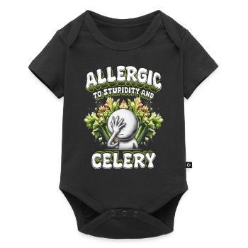 Allergie au céleri allergique à la stupidité et au céleri - Body à manches courtes Premium Bébé - noir - Devant