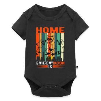 Home is where my raccoon is - Baby Premium short-sleeve bodysuit - black - Front