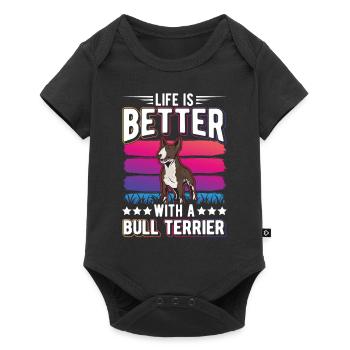 La vie est meilleure avec un bull terrier - Body à manches courtes Premium Bébé - noir - Devant