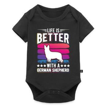 Life is better with German Shepherd - Baby Premium short-sleeve bodysuit - black - Front