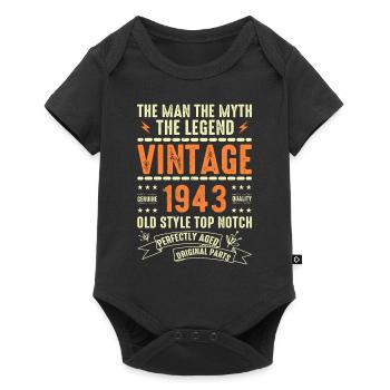 1943 Jubiläumsgeschenk Jahrgang 1943 Vintage 1943 - Baby Premium Kurzarmbody - Schwarz - Vorne