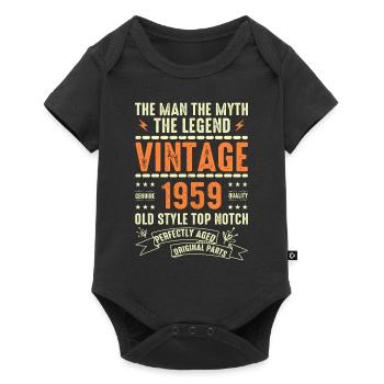 1959 Jubiläumsgeschenk Jahrgang 1959 Vintage 1959 - Baby Premium Kurzarmbody - Schwarz - Vorne