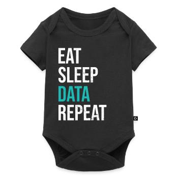 Eat Sleep Data Repeat Statistics Lovers - Baby Premium short-sleeve bodysuit - black - Front