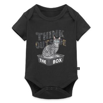 Think Outside the Box Katzenklo Katze für - Baby Premium Kurzarmbody - Schwarz - Vorne