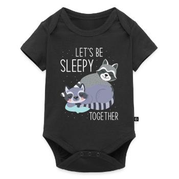 Sleeping Sleepy Tired Raccoon - Baby Premium short-sleeve bodysuit - black - Front