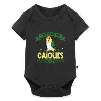 J’adore mon perroquet à ventre blanc - Body à manches courtes Premium Bébé - noir - Devant