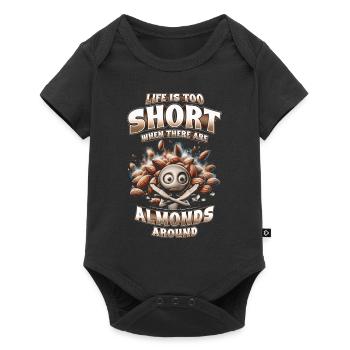 Allergie aux amandes - Body à manches courtes Premium Bébé - noir - Devant
