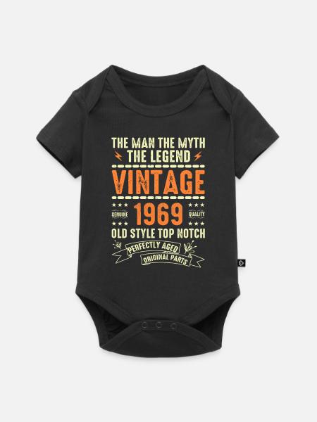 1969 verjaardag cadeau Vintage 1969 Vintage 1969 - Premium babyrompertje met korte mouwen - zwart