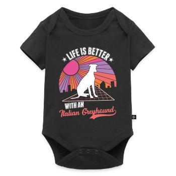 Italian Greyhound Gift - Baby Premium short-sleeve bodysuit - black - Front
