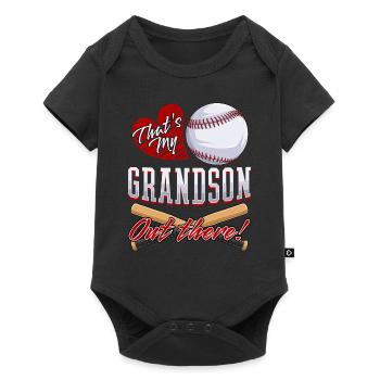 Großvater "Das Ist Mein Enkel Da Draußen" Baseball - Baby Premium Kurzarmbody - Schwarz - Vorne
