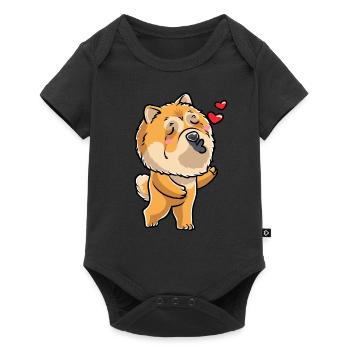 Chow-chow-hund-emoticon - Baby Premium Kurzarmbody - Schwarz - Vorne