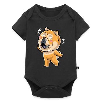 Chow-chow-hund-emoticon - Baby Premium Kurzarmbody - Schwarz - Vorne