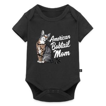 Katze American Bobtail Geschenk - Baby Premium Kurzarmbody - Schwarz - Vorne