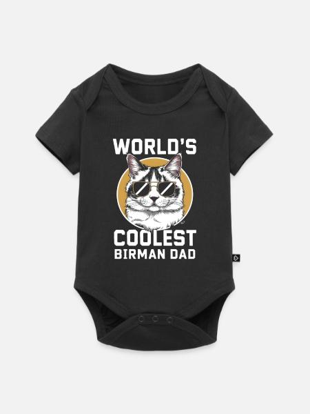 Katze Birma Geschenk - Baby Premium Kurzarmbody - Schwarz