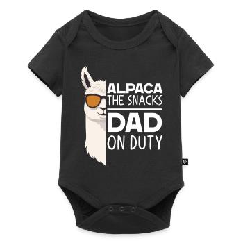Drôle de papa d’alpaga parfait jeu de mots - Body à manches courtes Premium Bébé - noir - Devant