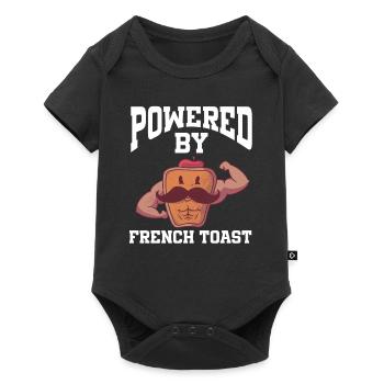 Powered By French Toast - Baby Premium Kurzarmbody - Schwarz - Vorne