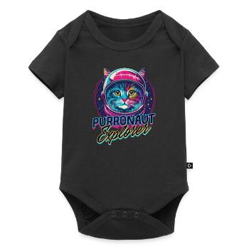 Cat Astronaut Purronaut Explorer - Baby Premium short-sleeve bodysuit - black - Front