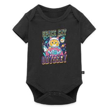 Cat Astronaut Space Cat Odyssey - Baby Premium short-sleeve bodysuit - black - Front