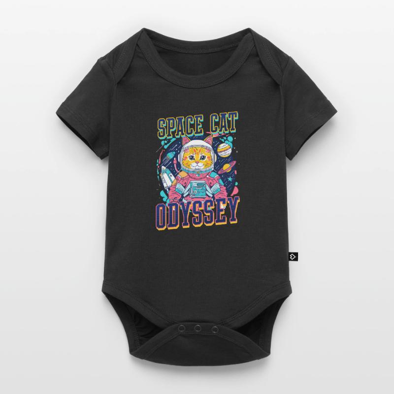 Astronaute de l’espace de l’Odyssée du chat de l’espace Body à manches courtes Premium Bébé