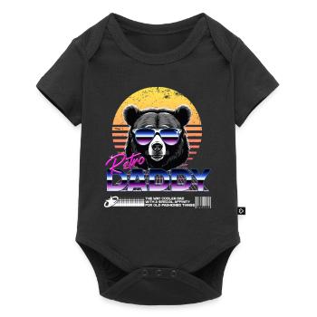 Retro Daddy Vintage Dad Perfect Father's Day Design - Baby Premium short-sleeve bodysuit - black - Front
