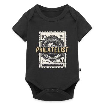 Stamp Collector Philatelist Loves Stamp Collecting - Baby Premium short-sleeve bodysuit - black - Front