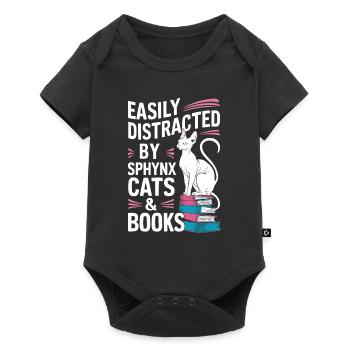 Katze Sphynx Geschenk - Baby Premium Kurzarmbody - Schwarz - Vorne