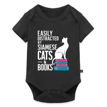Katze Siamkatze Geschenk - Baby Premium Kurzarmbody - Schwarz - Vorne
