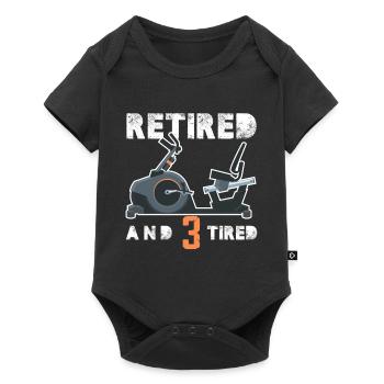 Retired and 3 Tired Triker - Baby Premium short-sleeve bodysuit - black - Front