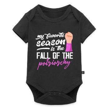 Ma saison préférée est la chute du patriarcat - Body à manches courtes Premium Bébé - noir - Devant
