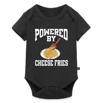 Alimenté par des frites au fromage - Body à manches courtes Premium Bébé - noir - Devant
