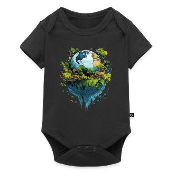 Respektier Muttererde Unseren Planeten Natur - Baby Premium Kurzarmbody - Schwarz - Vorne