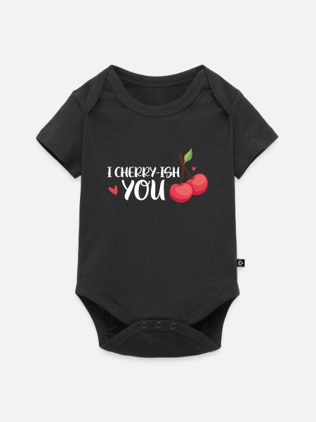 Kirsche Kirschbaum Kirschblüte Frucht Geschenk - Baby Premium Kurzarmbody - Schwarz