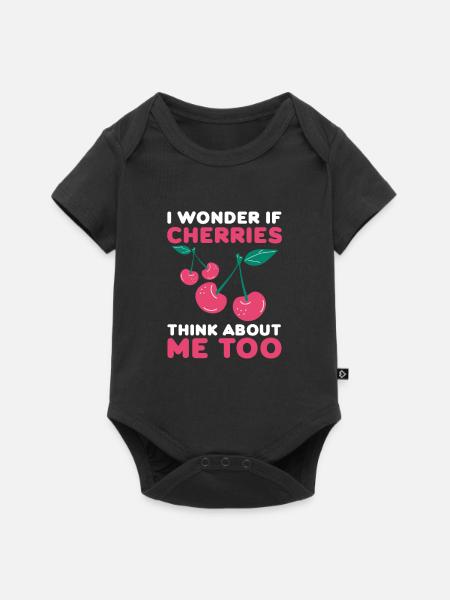 Kirsche Kirschbaum Kirschblüte Frucht Geschenk - Baby Premium Kurzarmbody - Schwarz