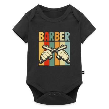 Barber Homme Coiffeur Coiffeur - Body à manches courtes Premium Bébé - noir - Devant