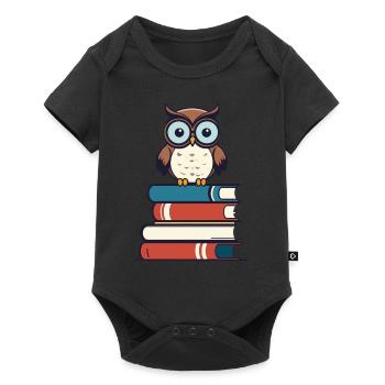 Books Owl Cute Book Illustration - Baby Premium short-sleeve bodysuit - black - Front