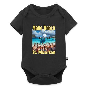 Maho Beach St. Maarten - Baby Premium Kurzarmbody - Schwarz - Vorne