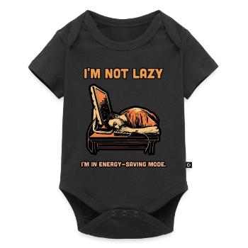 Fauler Programmierer Humor Energiesparmodus Lustig - Baby Premium Kurzarmbody - Schwarz - Vorne