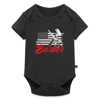 Barber Homme Coiffeur Coiffeur - Body à manches courtes Premium Bébé - noir - Devant