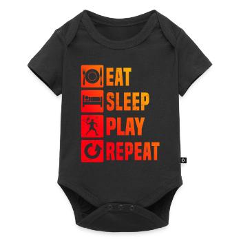 Men's Women's Pickleball Pickleball Racquetb - Baby Premium short-sleeve bodysuit - black - Front