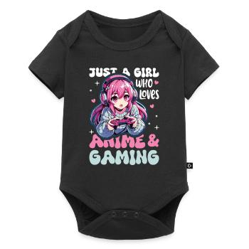 Anime Girl Kawaii Gamer Anime Lover - Baby Premium short-sleeve bodysuit - black - Front