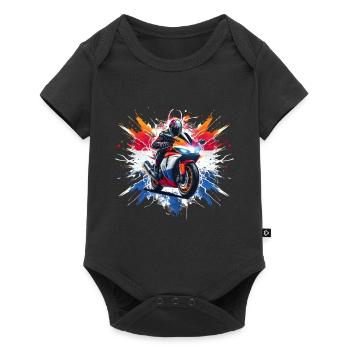 robuste Motorrad T-Shirts niederländischer Patriot - Baby Premium Kurzarmbody - Schwarz - Vorne