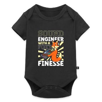 Fuchs at the mixing desk - Sound Engineer - Baby Premium short-sleeve bodysuit - black - Front