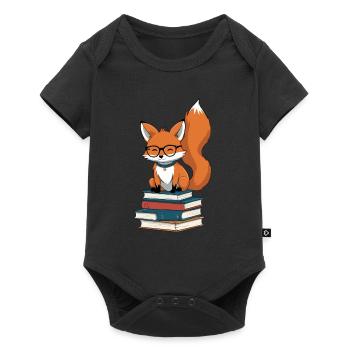 Cute Book Lover Funny Books Fox - Baby Premium short-sleeve bodysuit - black - Front