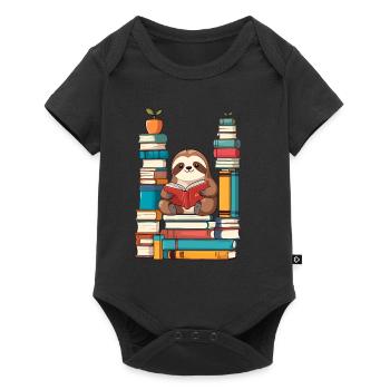 Funny Book Lover Sloth - Baby Premium short-sleeve bodysuit - black - Front