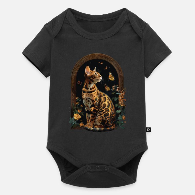 Chat léopard - Body à manches courtes Premium Bébé - noir