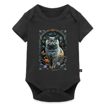 British Shorthair Cat - Baby Premium short-sleeve bodysuit - black - Front