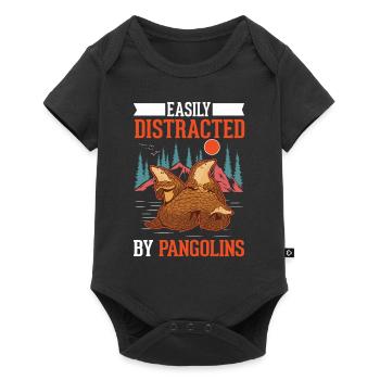 Easily distracted by Pangolins - Baby Premium short-sleeve bodysuit - black - Front