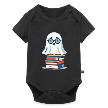 Reading Halloween Ghost Cute Bookworm - Baby Premium short-sleeve bodysuit - black - Front