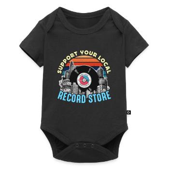 Vinyl Records Support Your Local Record Collector - Baby Premium Kurzarmbody - Schwarz - Vorne