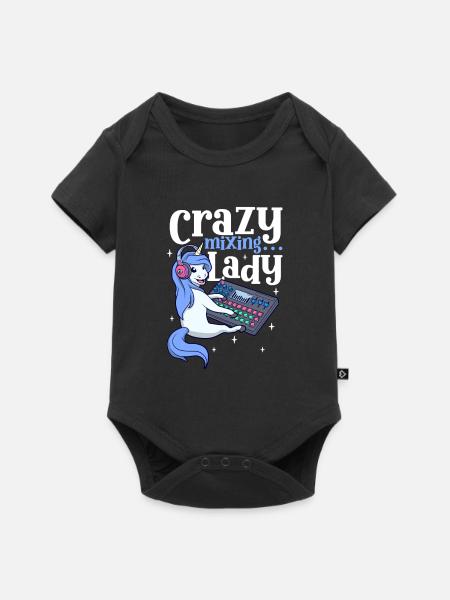 Crazy Mixing Lady - Tontechnikerin - Baby Premium Kurzarmbody - Schwarz